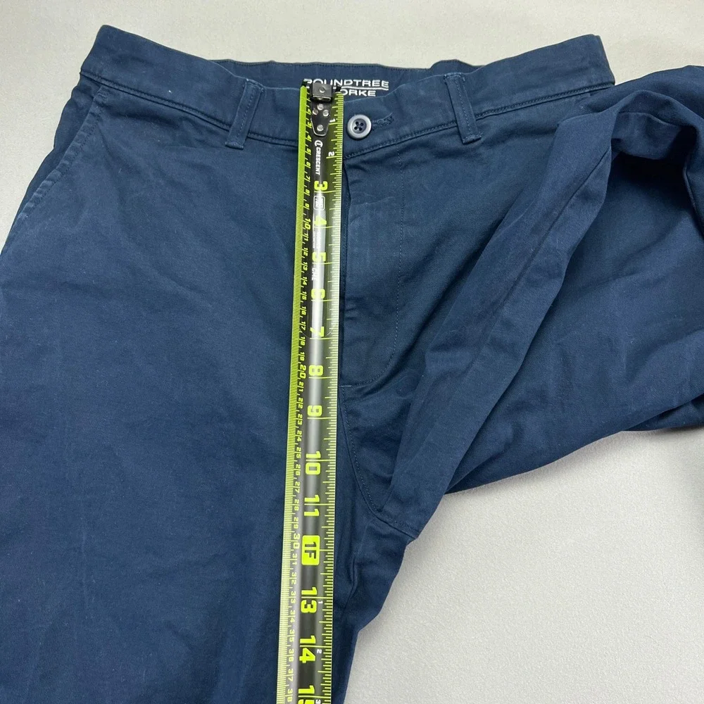 Roundtree & Yorke Pants Mens 32x32 Blue Cotton Stretch Classic Fit Straight Leg